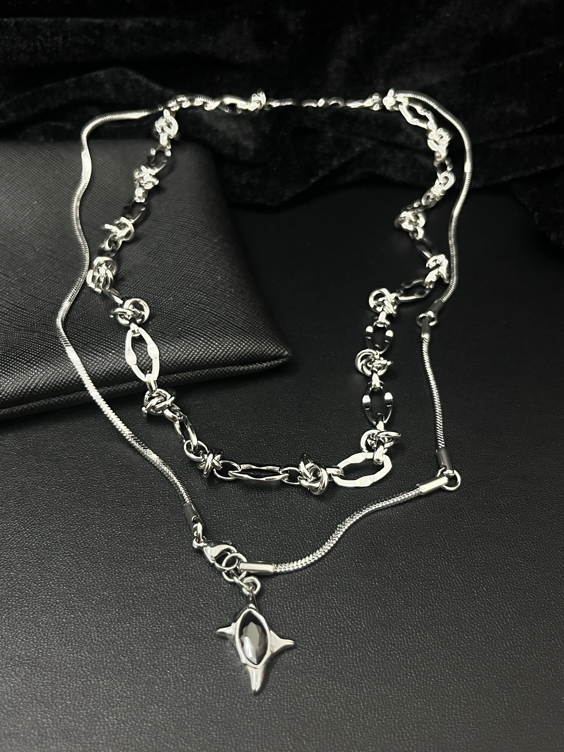Noir Eclipse 2-Piece Black CZ Layered Necklace