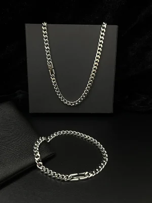 6mm Cuban Link Chain Necklace & Bracelet Set