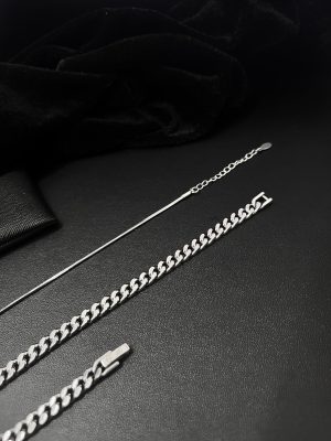 Cuban Link Chain Bracelet & Snake Chain Bracelet Stack